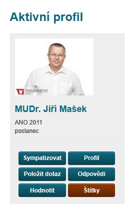 Box zobrazení Aktivního profilu